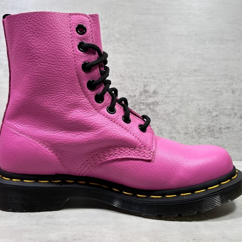 Dr. Martens Pink Leather Women's Boots